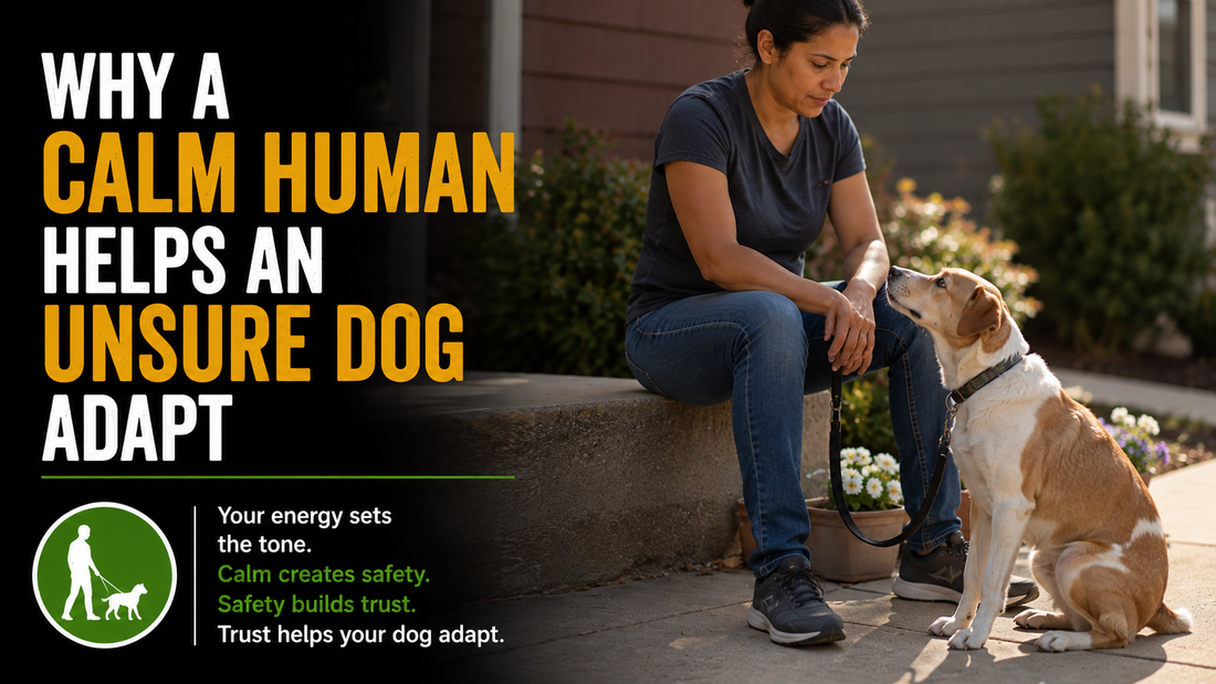 Why a Calm Human Helps an Unsure Dog Adapt