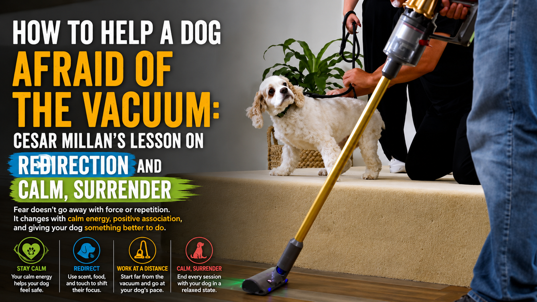 How to Help a Dog Afraid of the Vacuum: Cesar Millan’s Lesson on Redirection and Calm, Surrender