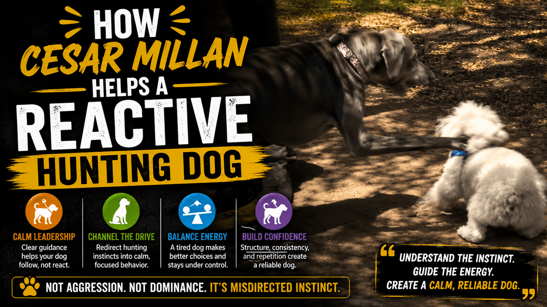 How Cesar Millan Helps a Reactive Hunting Dog by Teaching the Humans to Stop Excitement Early - Better Dog Supplements