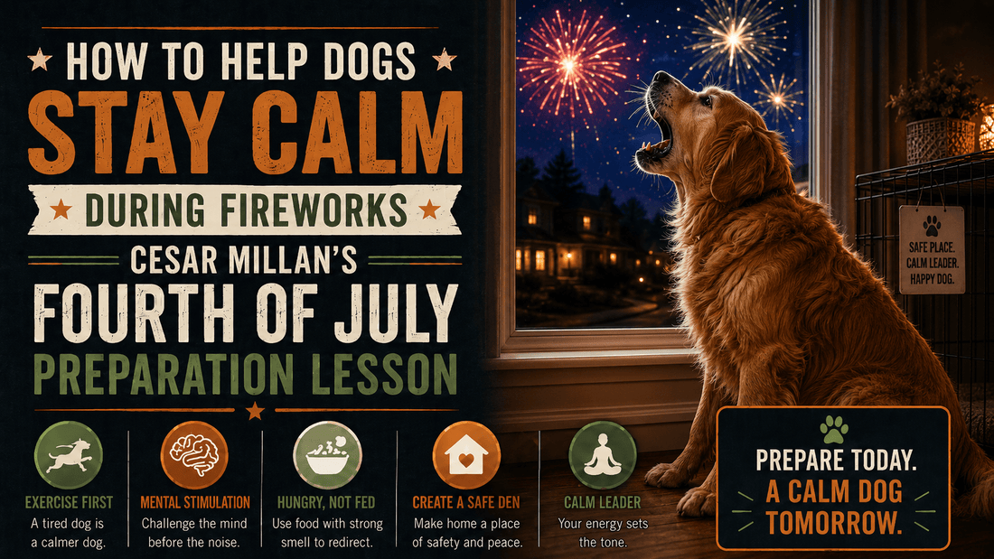How to Help Dogs Stay Calm During Fireworks: Cesar Millan’s Fourth of July Preparation Lesson - Better Dog Supplements