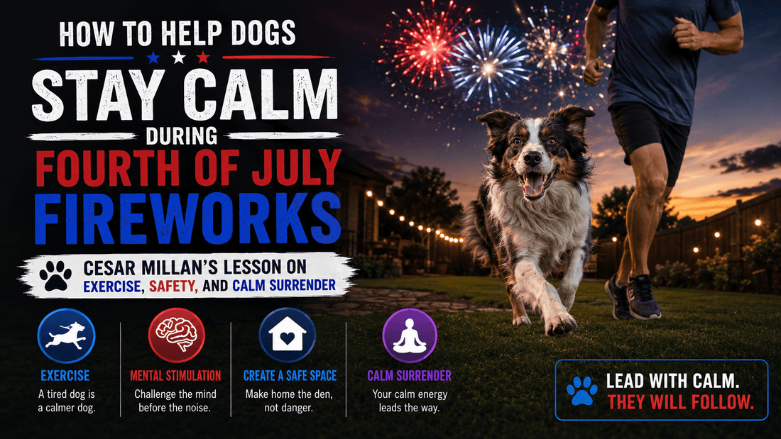 How to Help Dogs Stay Calm During Fourth of July Fireworks: Cesar Millan’s Lesson on Exercise, Safety, and Calm, Surrender - Better Dog Supplements