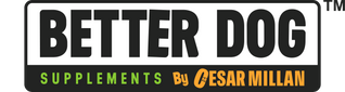 Logo for 'Better Dog Supplements by Cesar Millan' with black text on a white background.